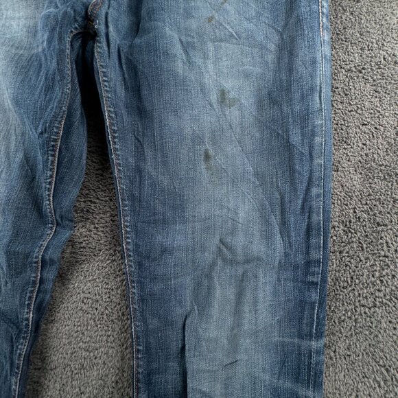 Nudie Jeans Co Mens Jeans Denim Pants Trouser Size 32x34 Grim Tim White Knee - Picture 6 of 16